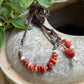 Red Coral & Pearl Choker Lariat Necklace