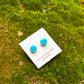 Petite Sterling Silver + Turquoise Stud Earrings