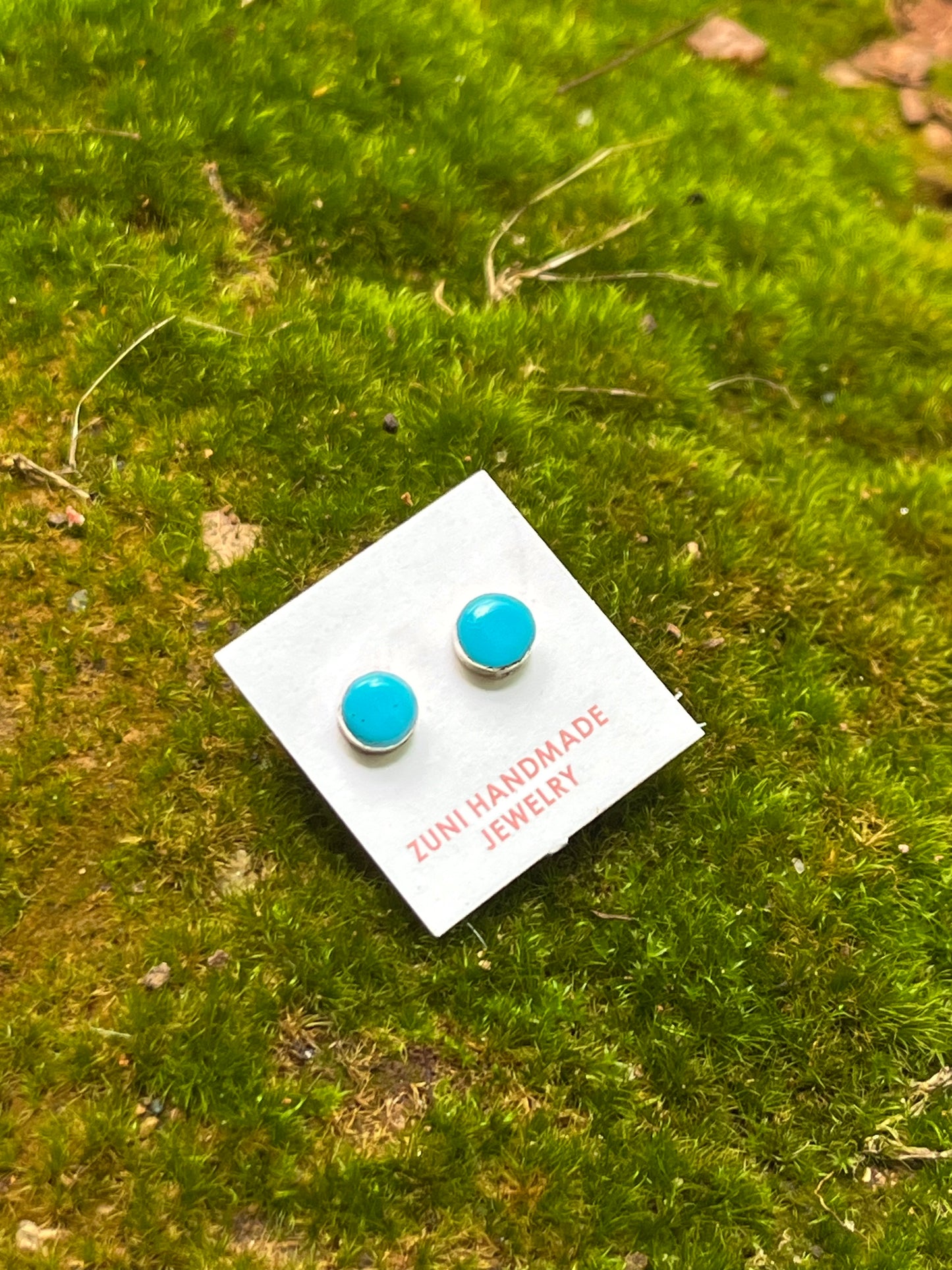 Petite Sterling Silver + Turquoise Stud Earrings