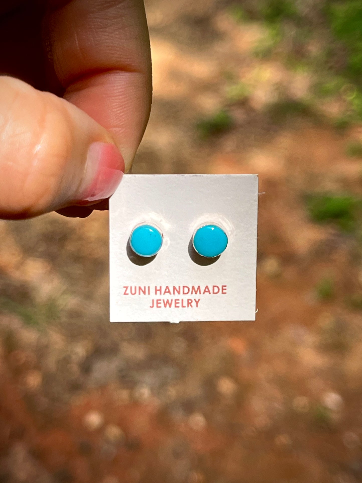 Petite Sterling Silver + Turquoise Stud Earrings