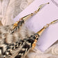 10" Grizzly Rooster & Emu Feather Earrings