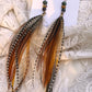 6" Grizzly & Ginger Feather Earrings with Jasper Stone